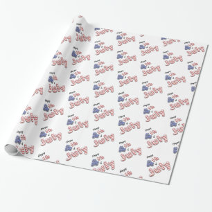 4:e juli Stars Rand Foil Balloations Presentpapper