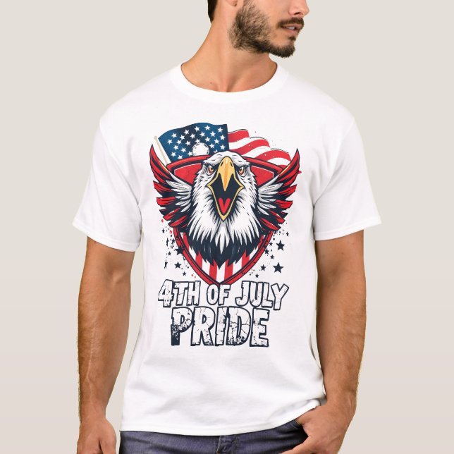 4:e juli stolthet | Självständighetsdag T-shirt (Framsida)