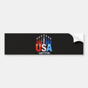 4:e juli stridsflygplan Usa Patriotiska Bildekal
