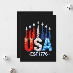 4:e juli stridsflygplan Usa Patriotiska Julkort