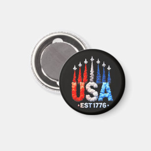 4:e juli stridsflygplan Usa Patriotiska Magnet