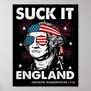 4:e juli Suck-it England Tröja Rolig George-washin Poster