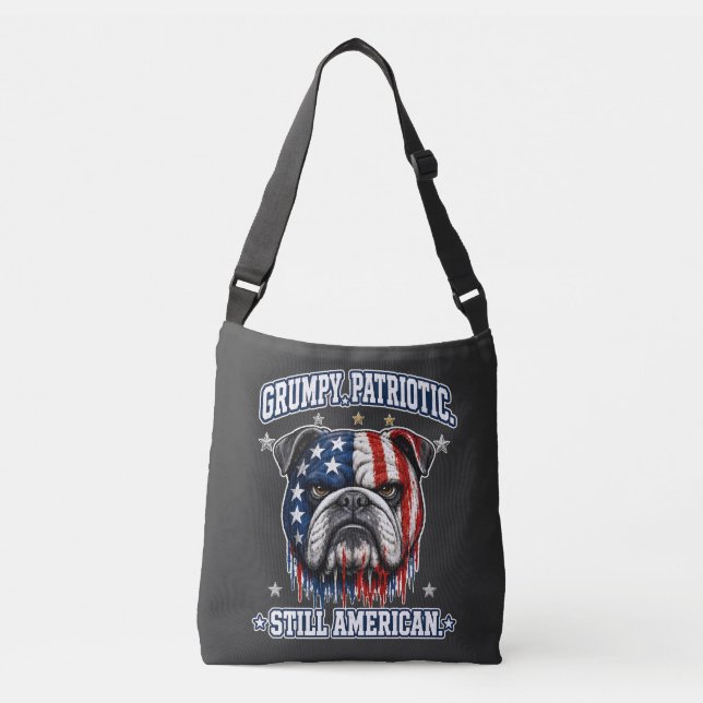 4:e juli sur patriotisk bulldog crossbody väska (Framsida)
