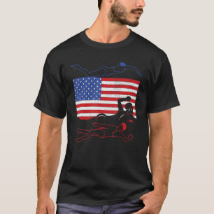 4:e juli Swimmer Aquatic Sport Idrottsman US Flagg T Shirt