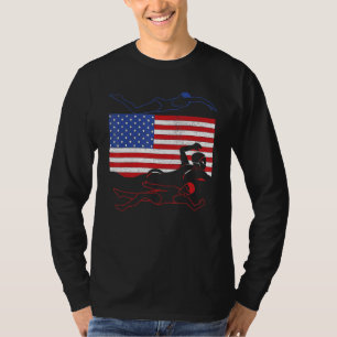 4:e juli Swimmer Aquatic Sport Idrottsman US Flagg T Shirt