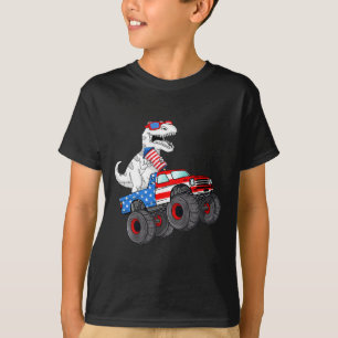 4:e juli t Rex Dino Trex Dinosaur Monster Lastbil Shirt