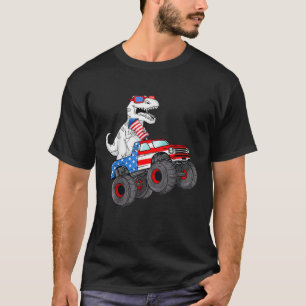 4:e juli t Rex Dino Trex Dinosaur Monster Lastbil Shirt