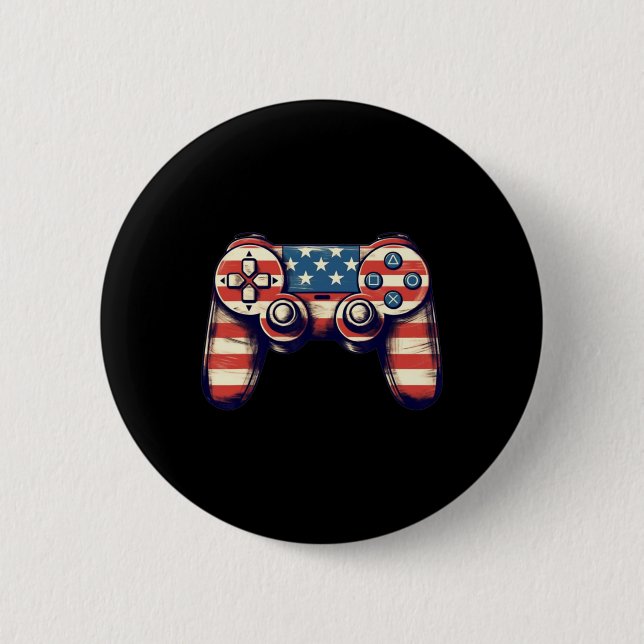 4:e juli: T Shirt Video Game Kids Boys Manar Knapp (Framsida)