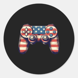 4:e juli: T Shirt Video Game Kids Boys Manar Runt Klistermärke