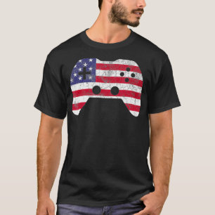 4:e juli T Video Game Gamer Kids Boys Manar USA Shirt