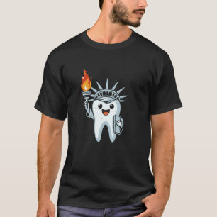 4:e juli Tandläkare Tand Patriotisk Kvinnor M T Shirt