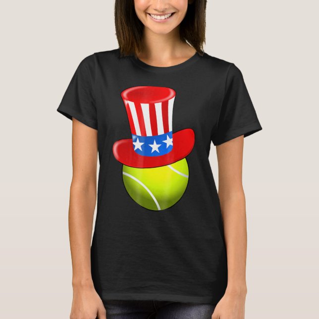 4:e juli Tennis farbror Sam Ha T Shirt (Framsida)