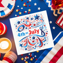 4:e juli Text & Stars Patriotic Firande
