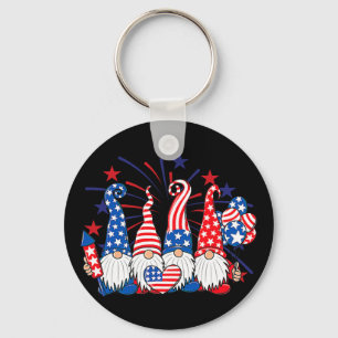 4:e juli Tomtar Patriotisk Amerikansk Flagga Söt T Nyckelring