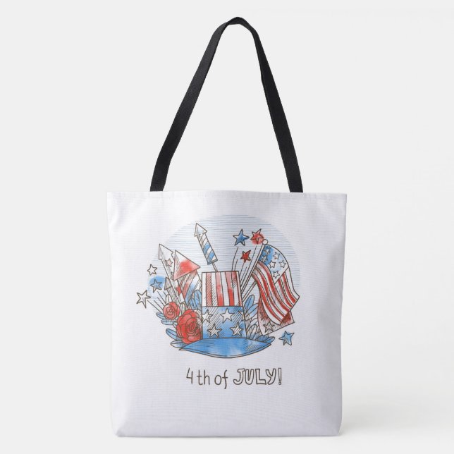 4:e juli Tote Bag Tygkasse (Framsida)
