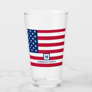4:e juli USA Amerikanska Flagga Customigram Glaskopp