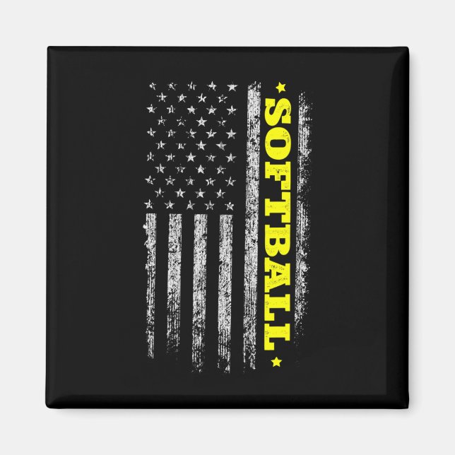 4:e Juli USA Flag Softll Självständighetsdag Tee W Magnet (Framsidan)