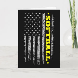 4:e Juli USA Flag Softll Självständighetsdagen Tee Kort