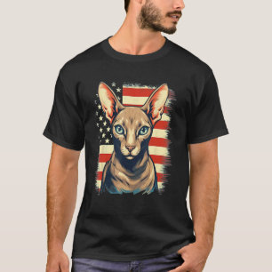 4:e juli USA Flagga Oriental Shorthair Cat 1 T Shirt
