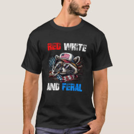 4:e juli, USA, Flagga Patriotic Red White Feral T Shirt