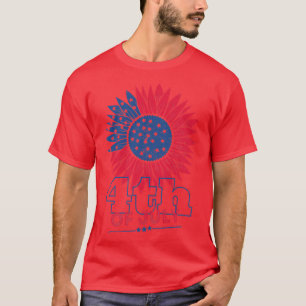 4:e juli USA flagga Solrosdesign Ameri T Shirt