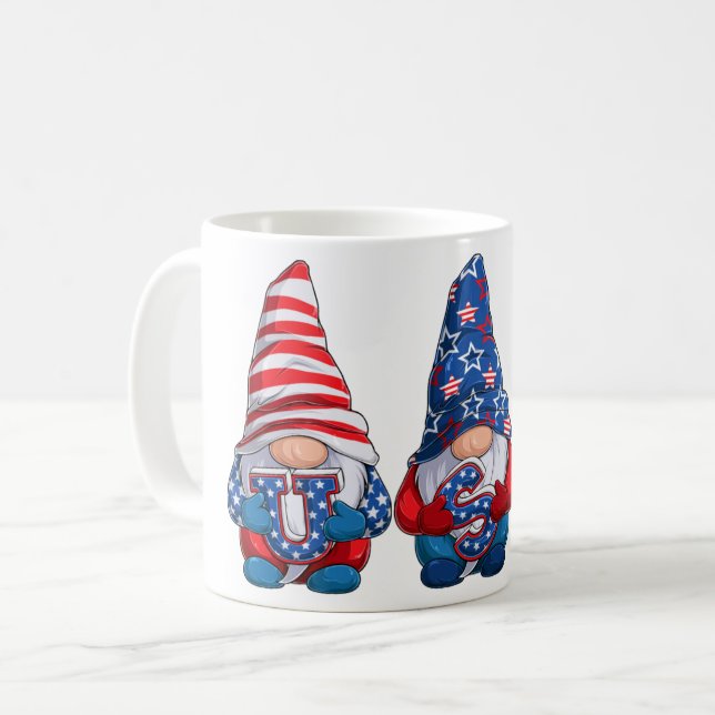 4:e juli USA Gnomes Kaffemugg (Framsida vänster)