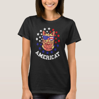4:e juli USA katt amerikansk stolthet patriotisk a T Shirt