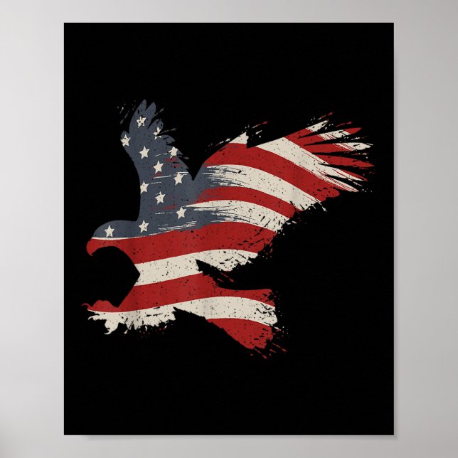 4:e juli: USA:s amerikanska Flagga Gift TE Poster (Framsidan)