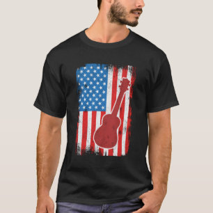 4:e juli Usa Ukulele Musician T Shirt