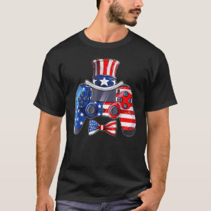 4:e juli Video Game Gamer Kids Boys Manar USA T Shirt