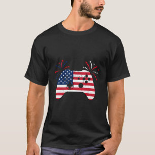 4:e juli-videospel Amerikanska Flagga Gamer T Shirt