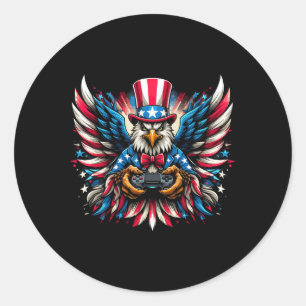 4:e juli Videospel Örn American Flagga Bo Runt Klistermärke