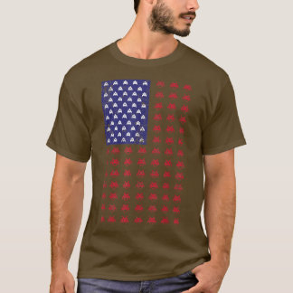 4:e juli Videospelaren 80:e Arcade USA flagga K T Shirt