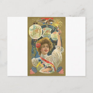 4:e juli-Vintagen Vykort