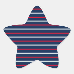 4:e juli: vit marinblå patriotisk rand stjärnformat klistermärke