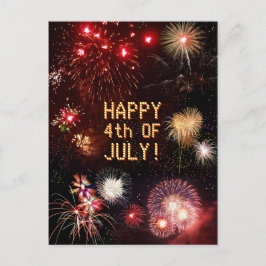 4:e juli-vykort för Fireworks Vykort