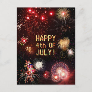4:e juli-vykort för Fireworks Vykort