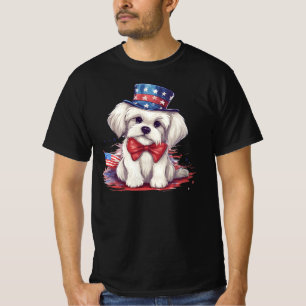 4:e juli White Cute Puppy Hund-43568 T Shirt