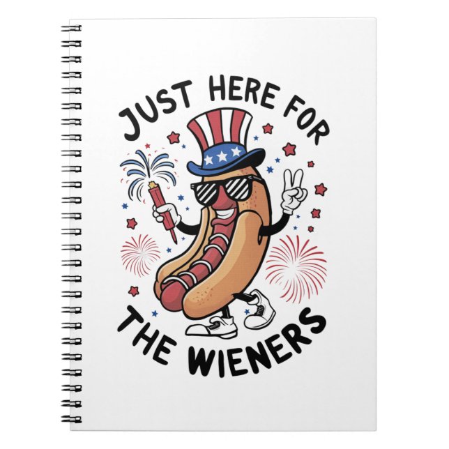 4:e juli Wieners USA American flagga Patriotic Anteckningsbok (Framsidan)