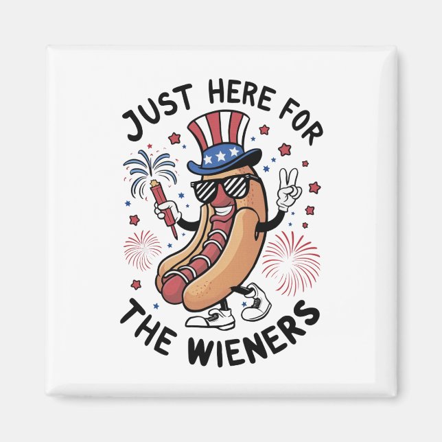 4:e juli Wieners USA American flagga Patriotic Magnet (Framsidan)