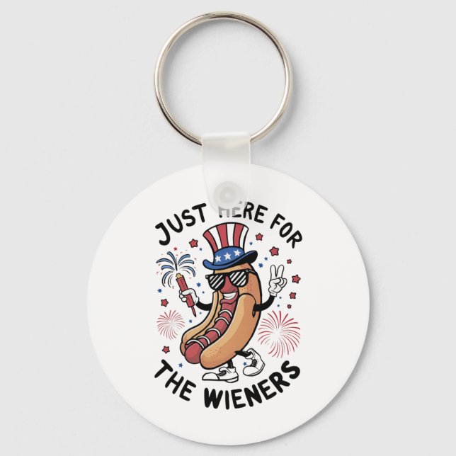 4:e juli Wieners USA American flagga Patriotic Nyckelring (Framsida)