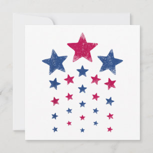 4:e juli: Women Manar Kids Cute USA Patriotic Star Inbjudningar