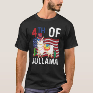 4:e Jullama lamas patriotiska amerikanska Flagga 4 T Shirt