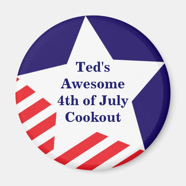 4:e Julstjärnan rand rött vitt blått magnet (Framsidan)