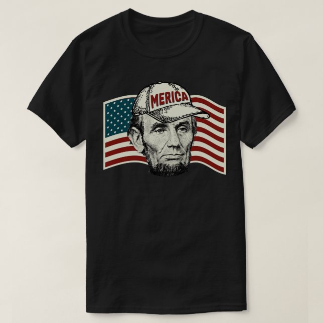 4:e July abraham merica T Shirt (Design framsida)