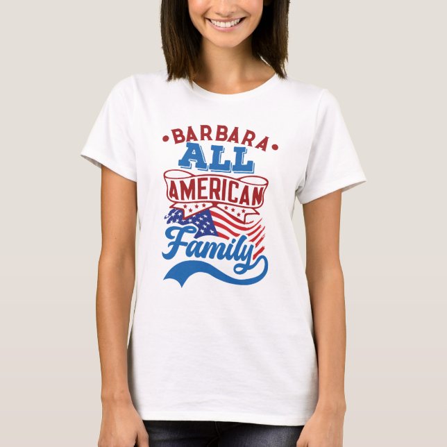 4:e july All american-familjens patriotiska matchn T Shirt (Framsida)