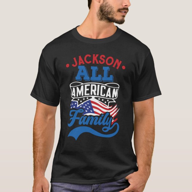 4:e july All american-familjens patriotiska matchn T Shirt (Framsida)