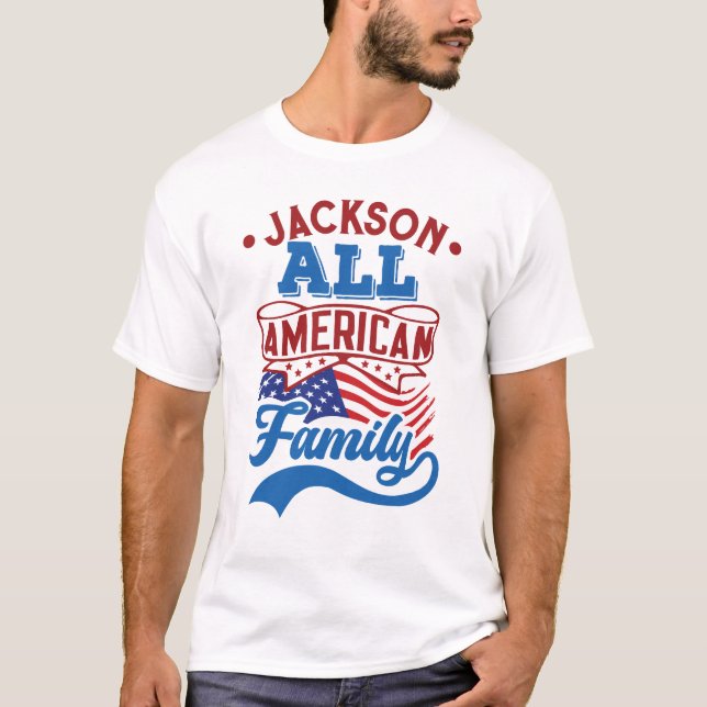 4:e july All american-familjens patriotiska matchn T Shirt (Framsida)