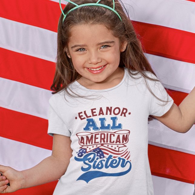 4:e July All american systers patriotiska familj T Shirt (Skapare uppladdad)