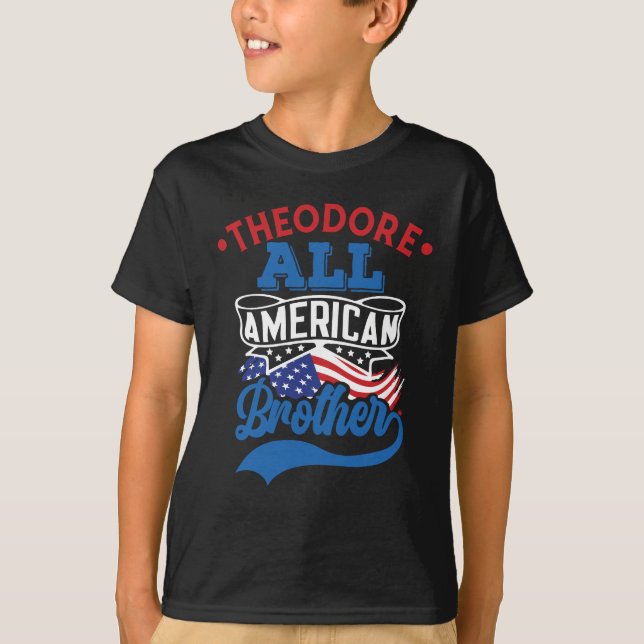 4:e July All american systers patriotiska familj T Shirt (Framsida)